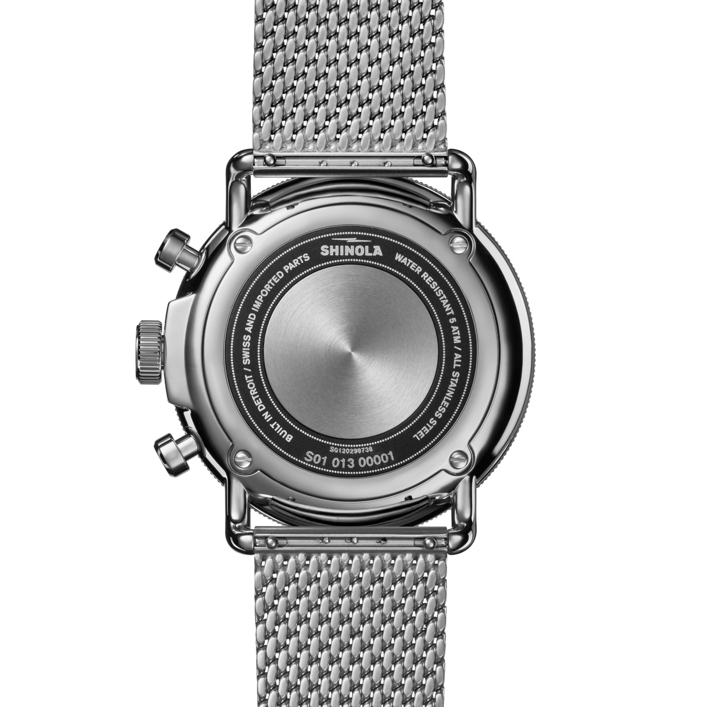 Shinola Canfield C56 Chronograph 43mm Cream Dial Mesh Bracelet Watch