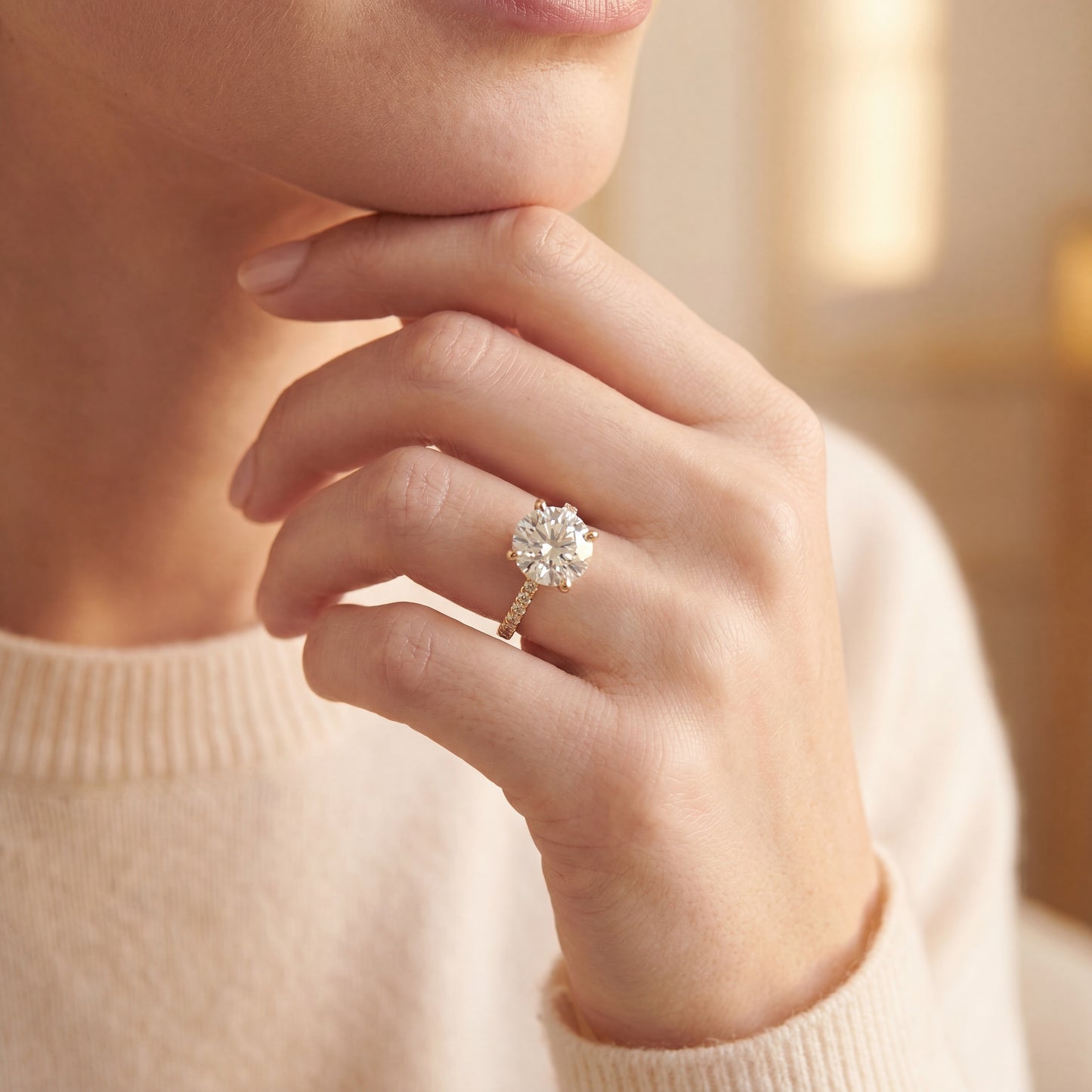 Ella Rose 14K Yellow    Gold 2.59ct Round Lab-Grown Diamond Engagement Ring