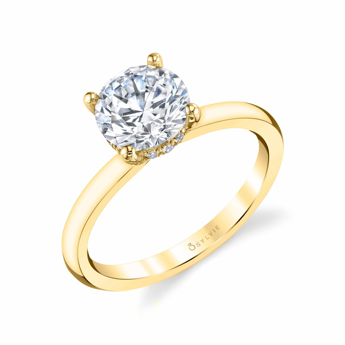 Sylvie Joanna 18K Yellow Gold Round Cut Solitaire Engagement Ring