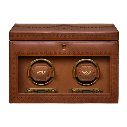 WOLF Brogue Double Winder with Storage — Burnished Brown
