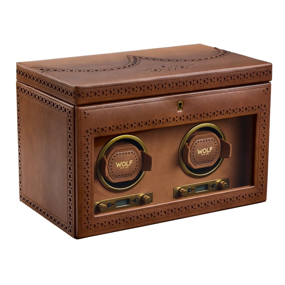 WOLF Brogue Double Winder with Storage — Burnished Brown