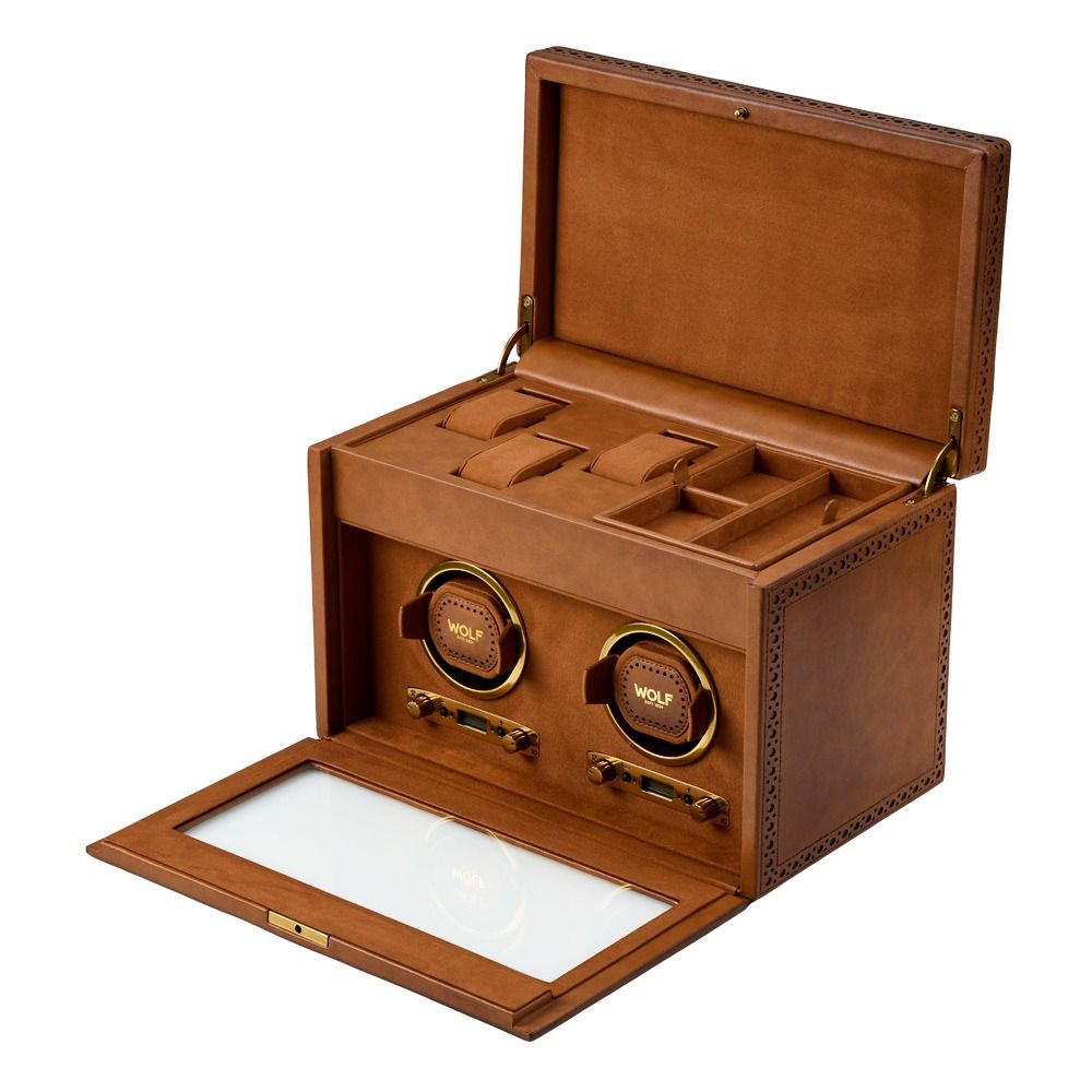 WOLF Brogue Double Winder with Storage — Burnished Brown