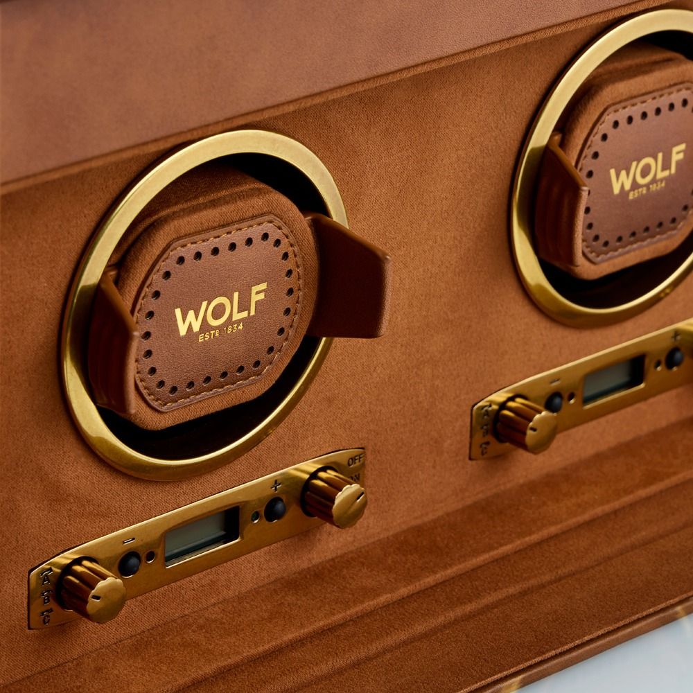 WOLF Brogue Double Winder with Storage — Burnished Brown