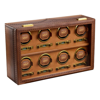 WOLF Brogue 8 Piece Watch Winder — Burnished Brown