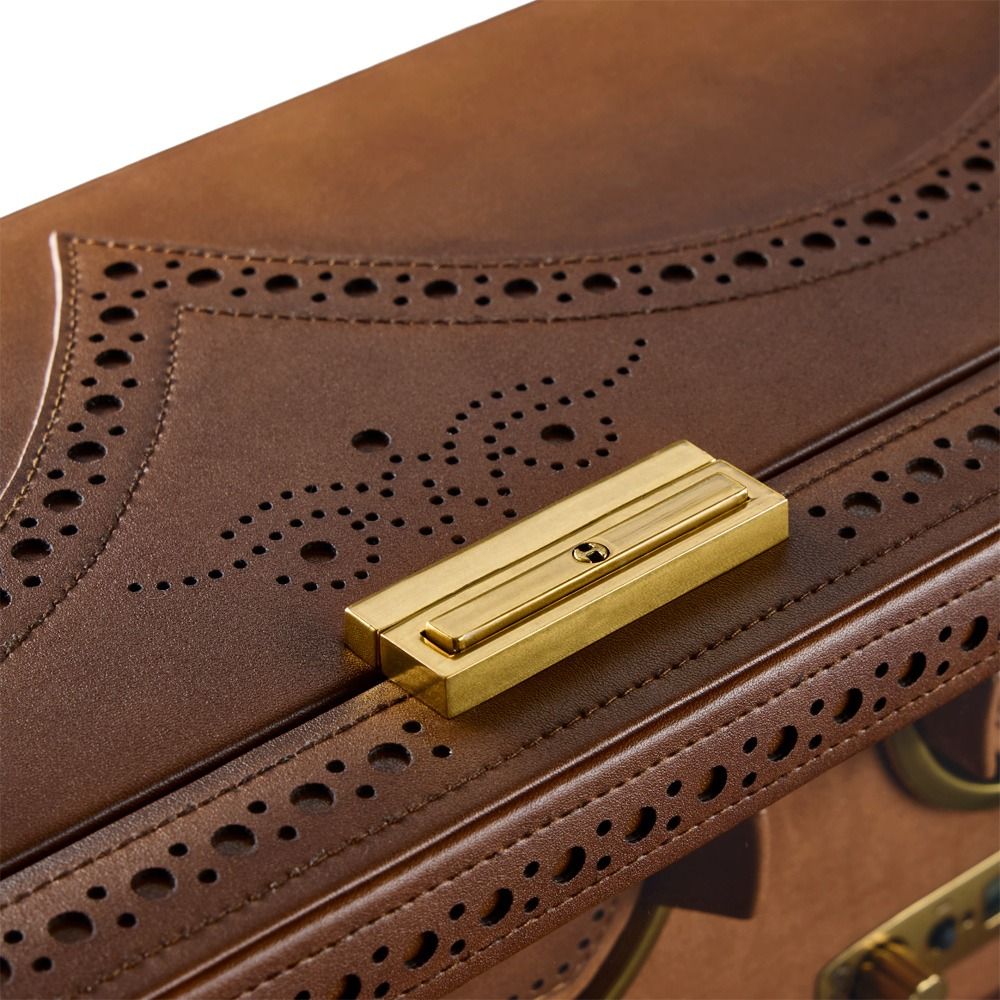 WOLF Brogue 8 Piece Watch Winder — Burnished Brown