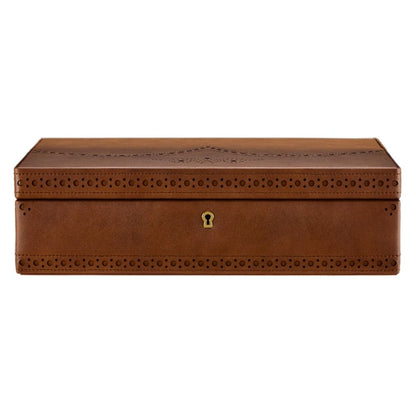 WOLF Brogue 10 Piece Watch Box — Burnished Brown