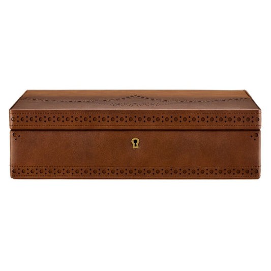WOLF Brogue 10 Piece Watch Box — Burnished Brown