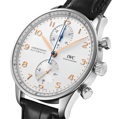 IWC Portugieser Chronograph 41 Silver Dial Leather Strap