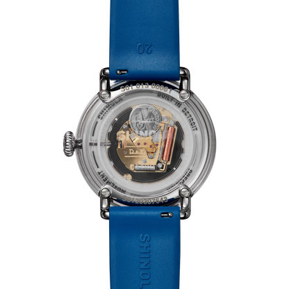 Shinola Detrola 41mm Denim Blue Dial Rubber Strap Watch