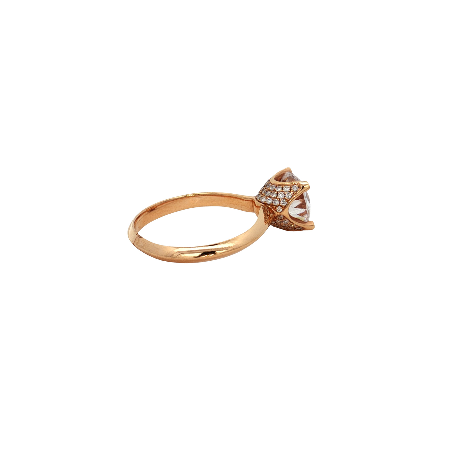 KJ5 18K Rose Gold Round 0.23ct Diamond Solitaire Engagement Ring Mounting
