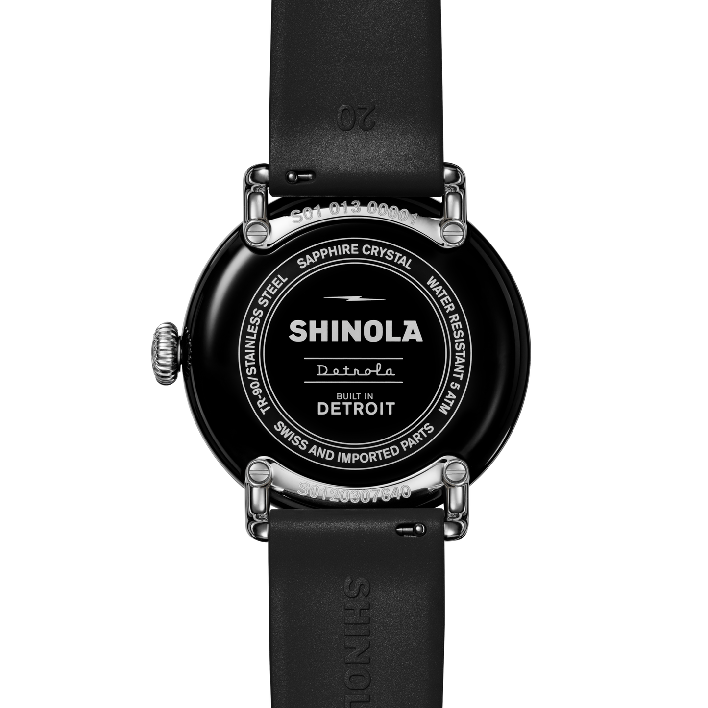 Shinola Detrola 41mm Black Dial Rubber Strap Watch