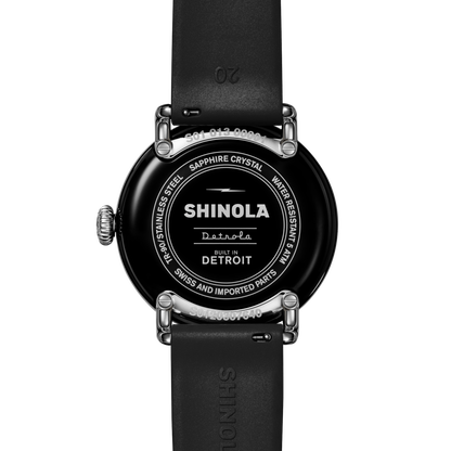 Shinola Detrola 41mm Black Dial Rubber Strap Watch