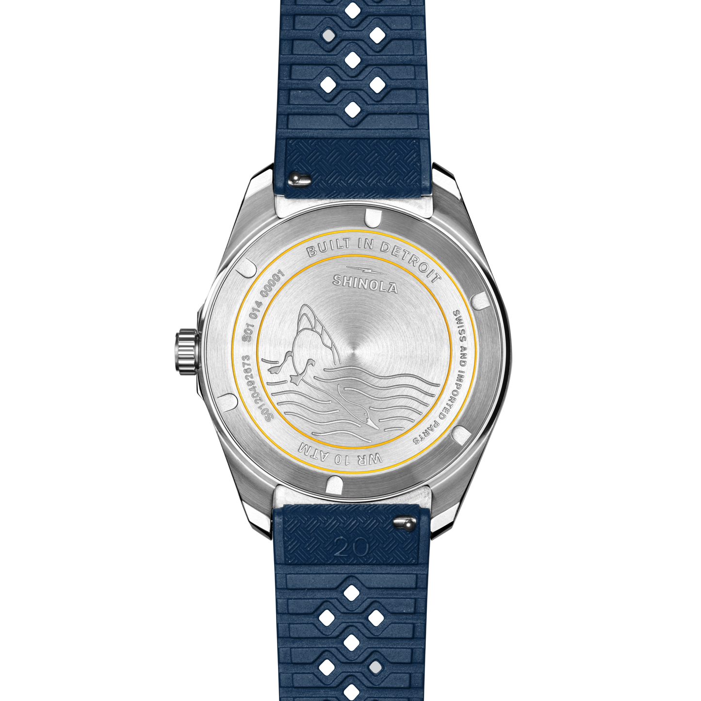 Shinola Duck 40mm Midnight Blue Dial Rubber Strap Watch