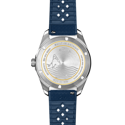 Shinola Duck 40mm Midnight Blue Dial Rubber Strap Watch