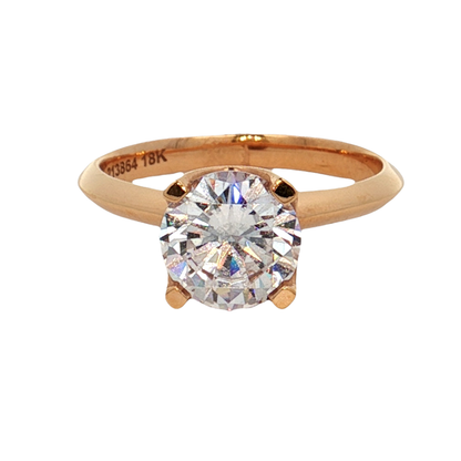 KJ5 18K Rose Gold Round 0.23ct Diamond Solitaire Engagement Ring Mounting