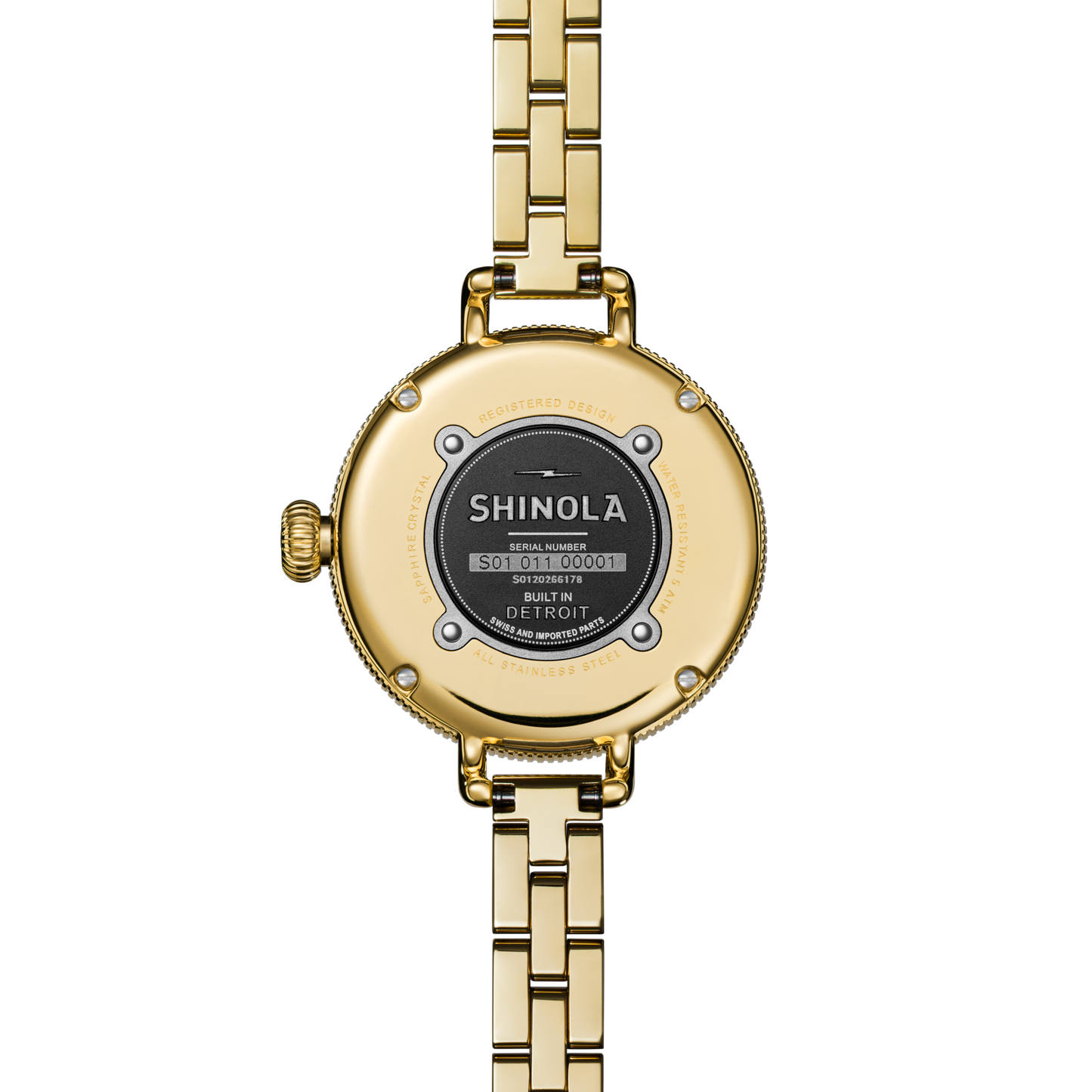 Shinola Birdy 34mm Silver Dial Gold-PVD Watch