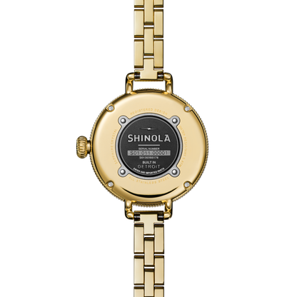 Shinola Birdy 34mm Silver Dial Gold-PVD Watch