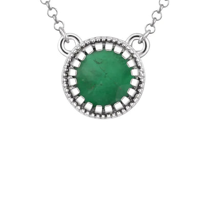 King Jewelers Bezel Set May Birthstone Pendant