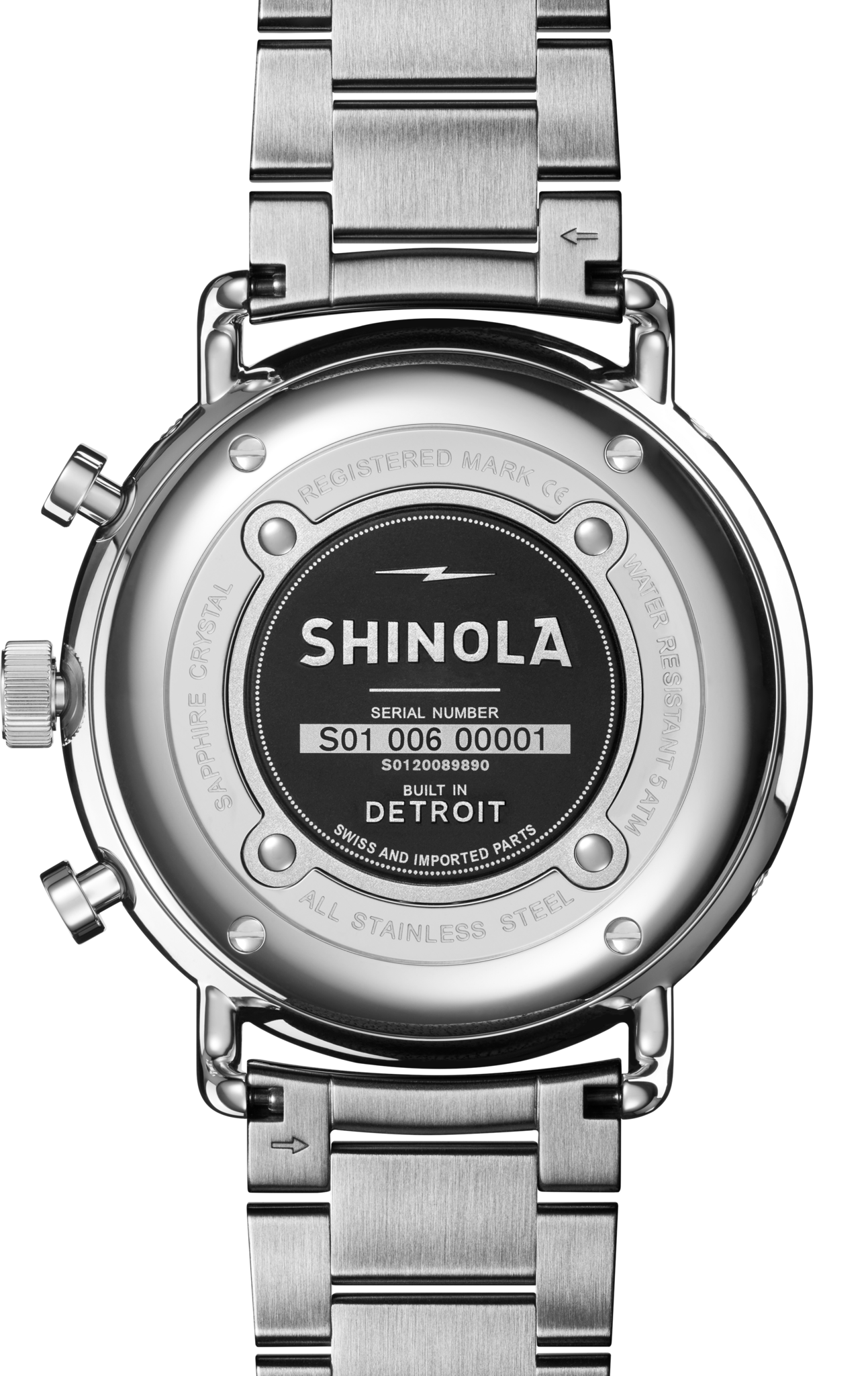 Shinola Canfield Sport Chronograph 45mm Midnight Blue Dial Stainless Steel Watch