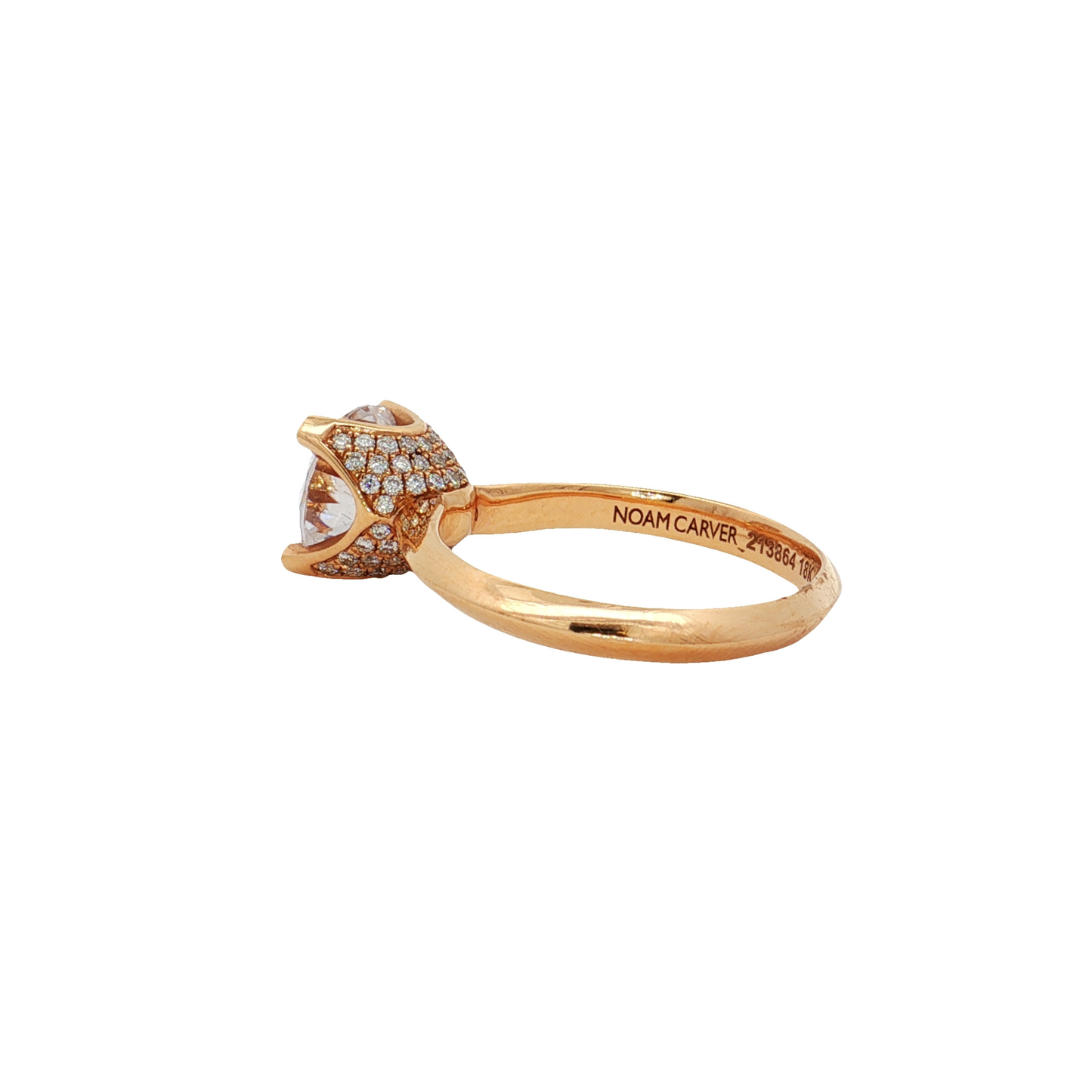 KJ5 18K Rose Gold Round 0.23ct Diamond Solitaire Engagement Ring Mounting