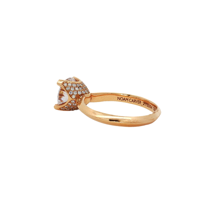 KJ5 18K Rose Gold Round 0.23ct Diamond Solitaire Engagement Ring Mounting