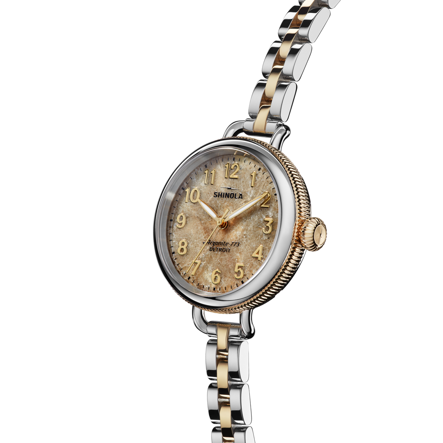 Shinola Birdy 34mm Petoskey Stone Dial Two-Tone Bracelet Watch