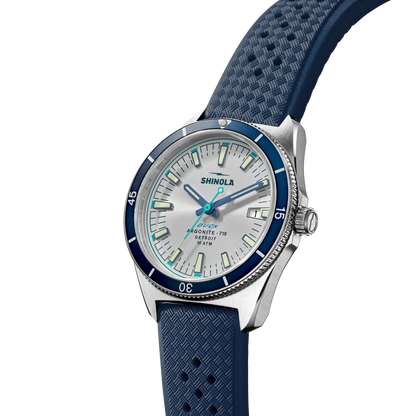 Shinola Duck 40mm Midnight Blue Dial Rubber Strap Watch