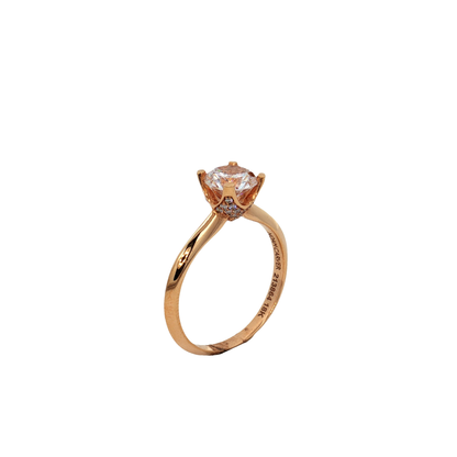 KJ5 18K Rose Gold Round Diamond Solitaire 0.13ct Engagement Ring Mounting