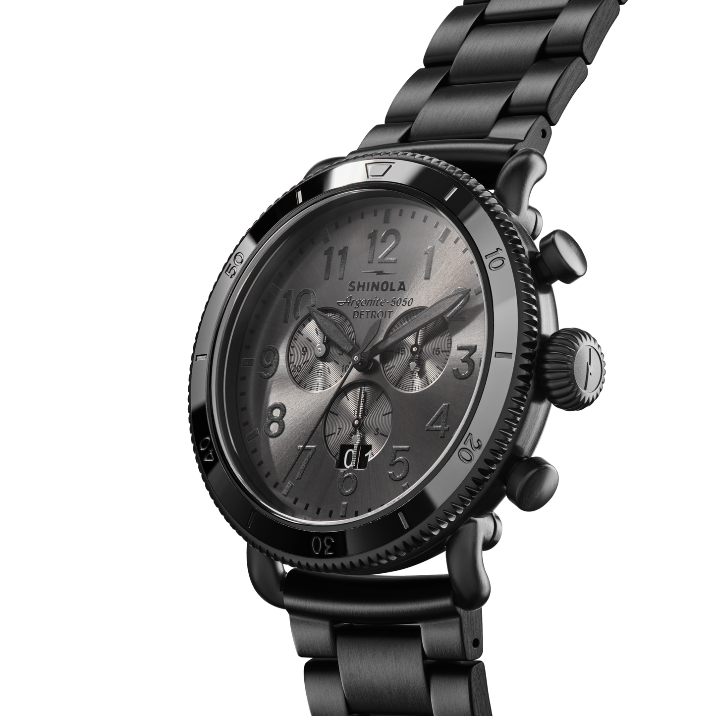 Shinola Runwell Sport Chronograph 48mm Gunmetal Dial Stainless Steel Watch