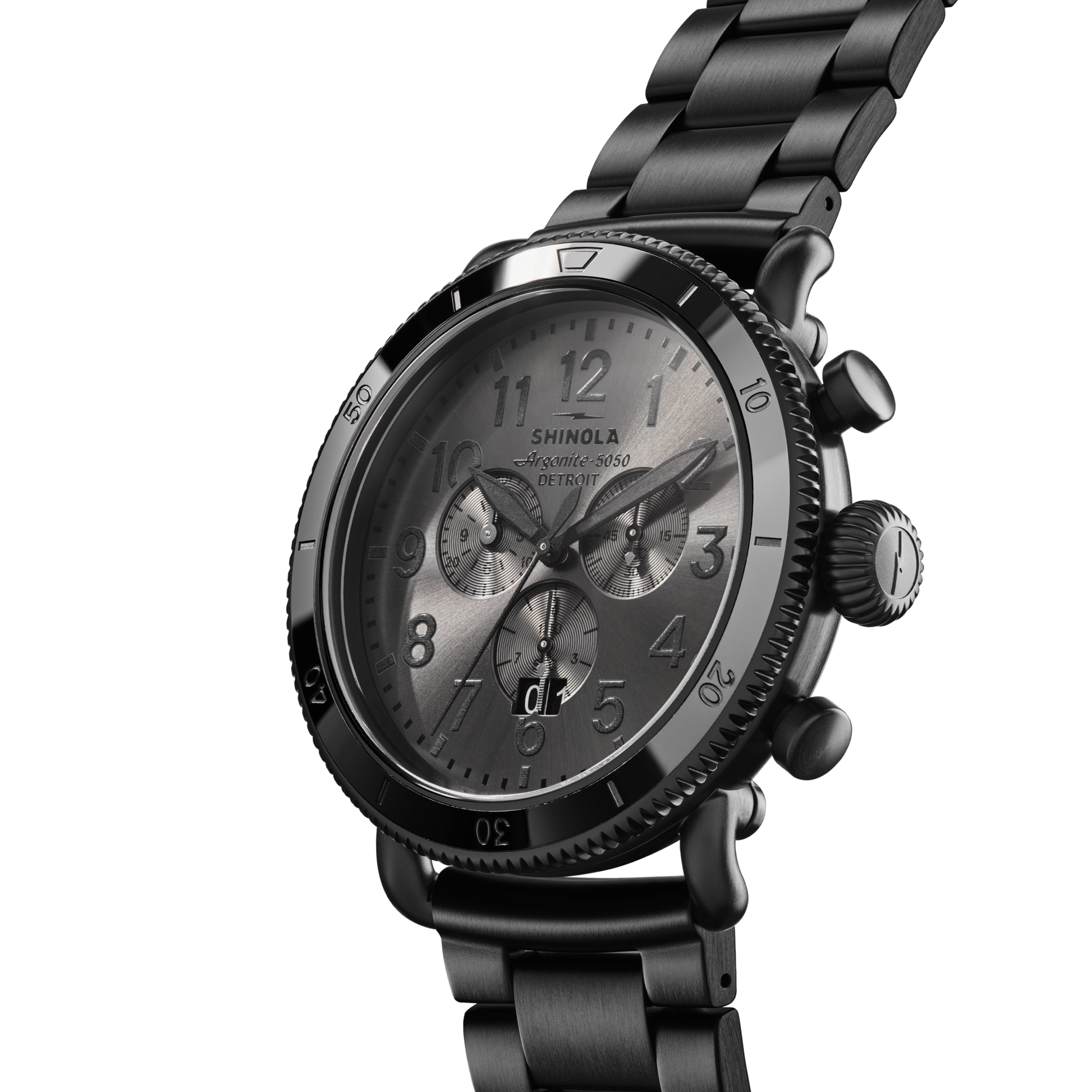Shinola Runwell Sport Chronograph 48mm Gunmetal Dial Stainless Steel Watch