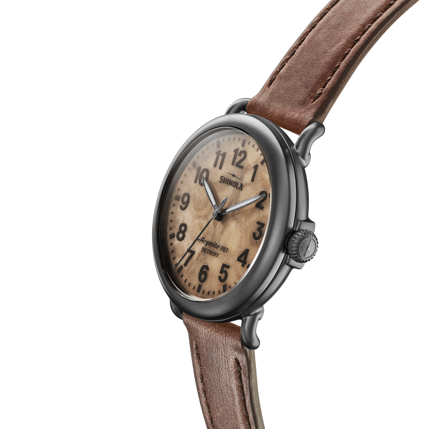Shinola Runwell 41mm Petoskey Stone Dial Leather Strap Watch