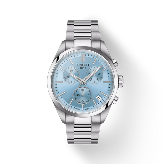 Tissot PR 100 40mm Chronograph Ice Blue Dial Watch
