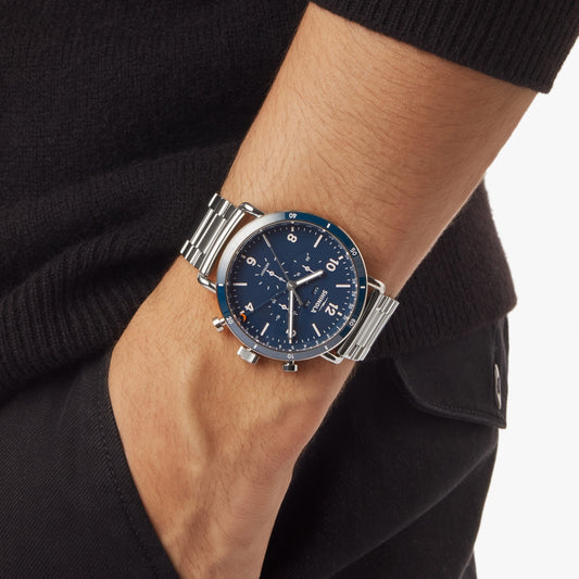 Shinola Canfield Sport Chronograph 45mm Midnight Blue Dial Stainless Steel Watch