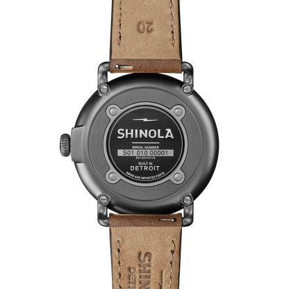 Shinola Runwell 41mm Petoskey Stone Dial Leather Strap Watch