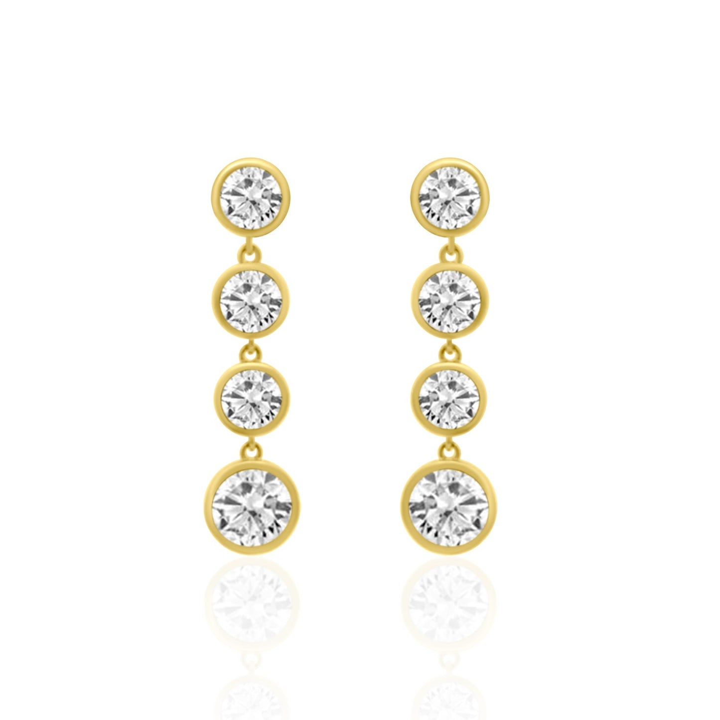 Ella Rose 14K Yellow Gold Graduated Diamond Drop Earrings