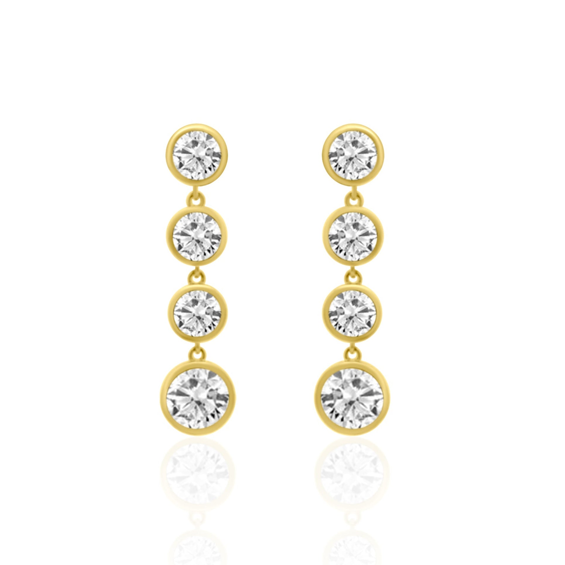 Ella Rose 14K Yellow Gold Graduated Diamond Drop Earrings