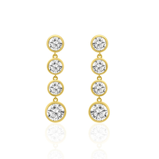 Ella Rose 14K Yellow Gold Graduated Diamond Drop Earrings