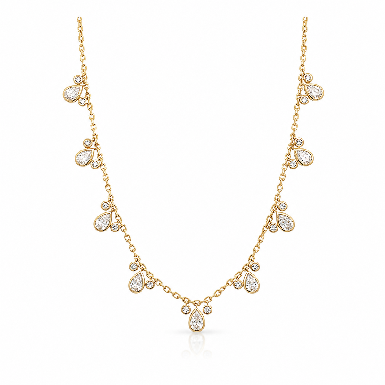 Ella Rose 14K Yellow Gold Pear Diamond Droplet Necklace