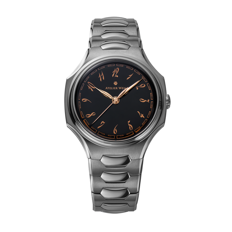 Atelier Wen Inflection Black 墨 Mò 40mm Tantalum Bracelet Watch