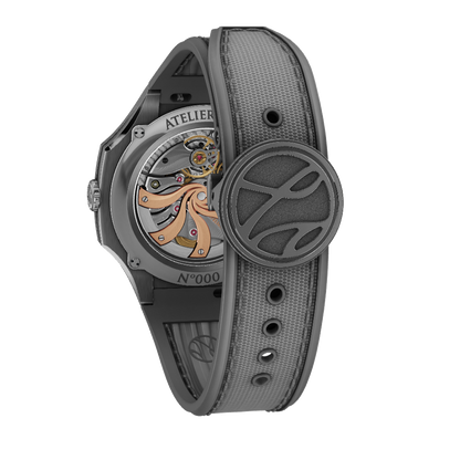 Atelier Wen Inflection Black 墨 Mò 40mm Sailcloth Strap Watch