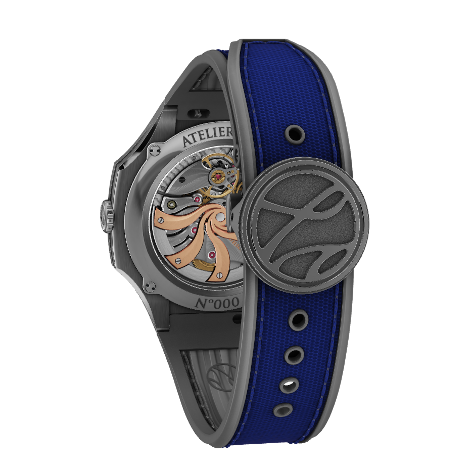 Atelier Wen Inflection Blue 渊 Yuān 40mm Sailcloth Strap Watch