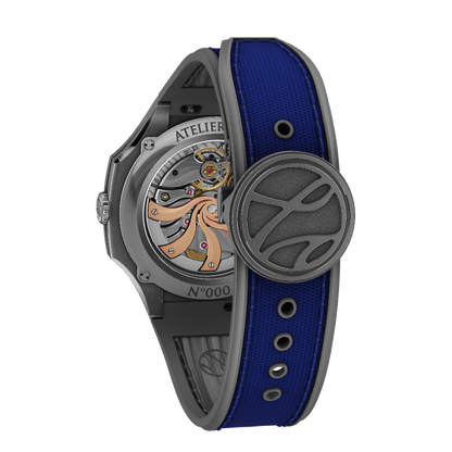 Atelier Wen Inflection Blue 渊 Yuān 40mm Sailcloth Strap Watch