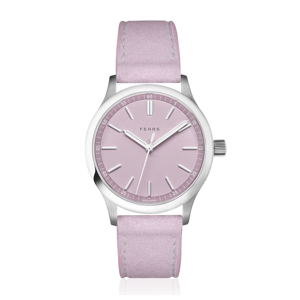 Fears Redcliff 39.5 Pale Lilac Dial Alcantara® Strap Watch