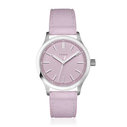 Fears Redcliff 39.5 Pale Lilac Dial Alcantara® Strap Watch
