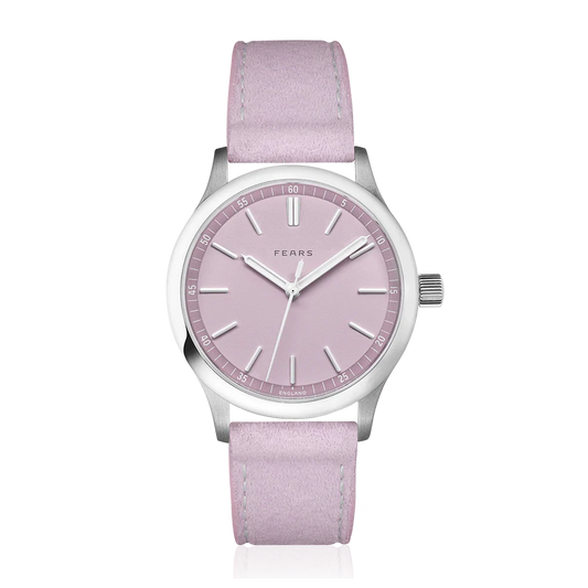 Fears Redcliff 39.5 Pale Lilac Dial Alcantara® Strap Watch