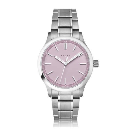 Fears Redcliff 39.5 Pale Lilac Dial Stainless Steel Bracelet Watch