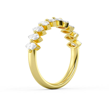 Sylvie 18K Yellow Gold Heritage Shared Prong Marquise .80ct Diamond Wedding Ring