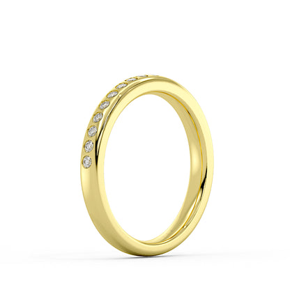 Sylvie 18K Yellow Gold Flush Set 0.25ct Diamond Wedding Ring