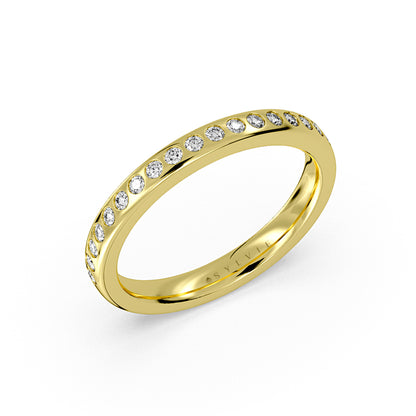 Sylvie 18K Yellow Gold Flush Set 0.25ct Diamond Wedding Ring