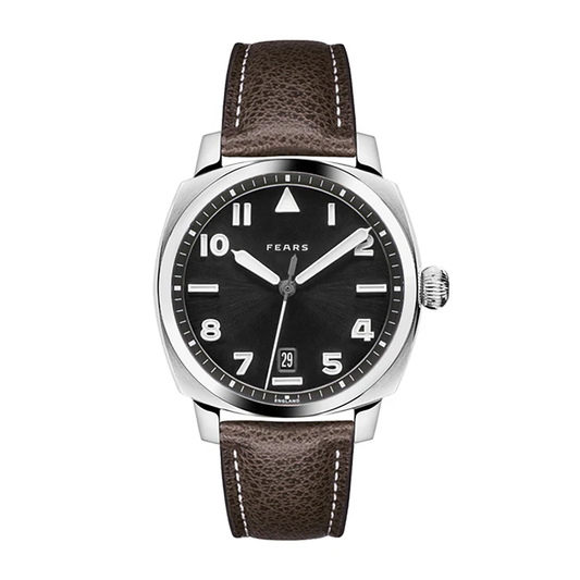 Fears Brunswick 40mm Black Leather Strap
